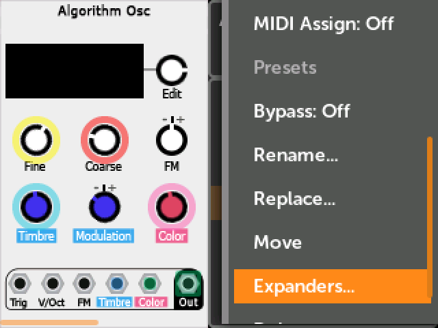 Bottom of the Module Action Menu