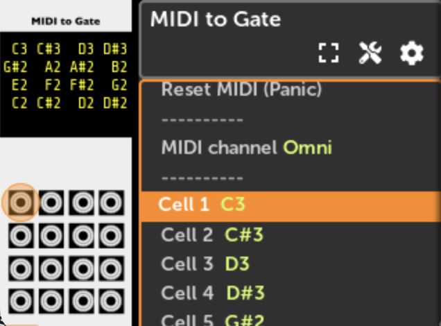 MIDI to Gate module