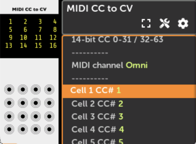 MIDI CC to CV module