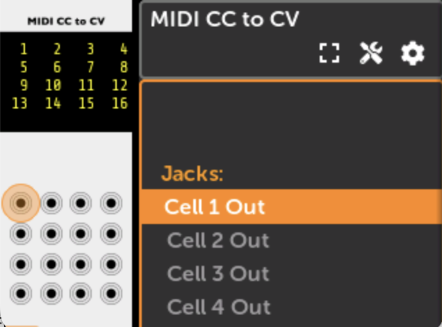 MIDI CC to CV module