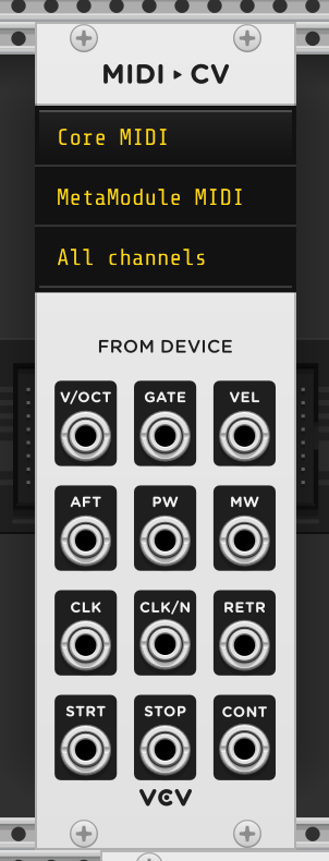 USB MIDI Device VCV Rack